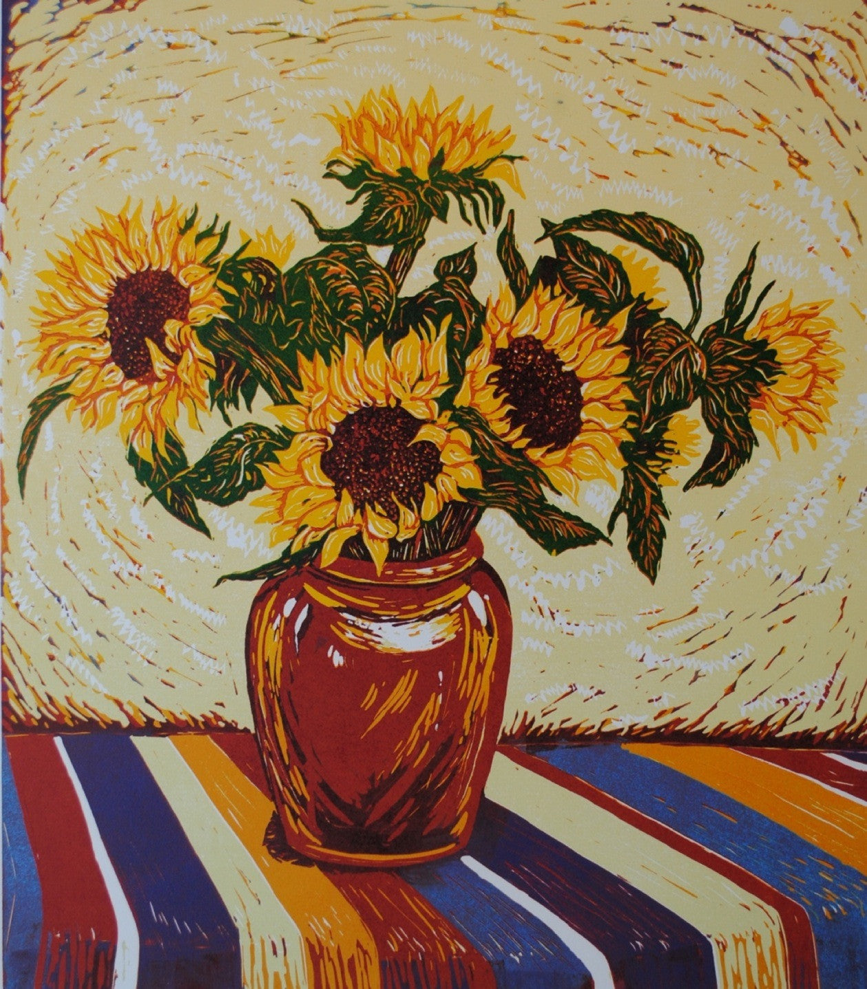 "Vase of Sunflowers"